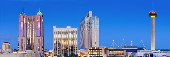 Landscape shot of downtown San Antonio